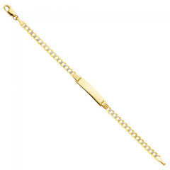 Solid 14K gold 3.5mm Cuban Baby ID Bracelet EJ21910